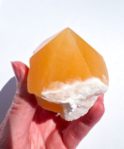 Orange Calcite half polished point