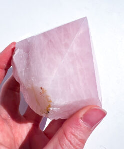 Rose Quartz half polished point