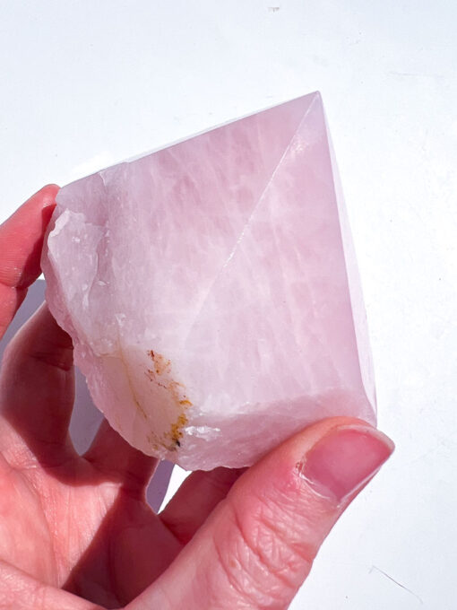 Rose Quartz half polished point