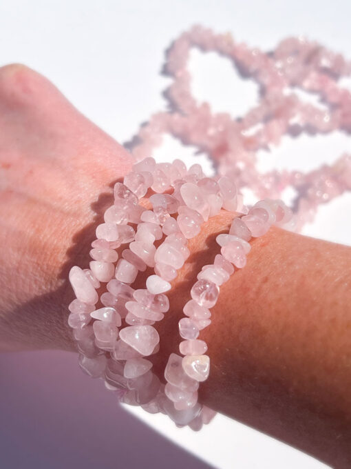 Rose Quartz chip bracelet