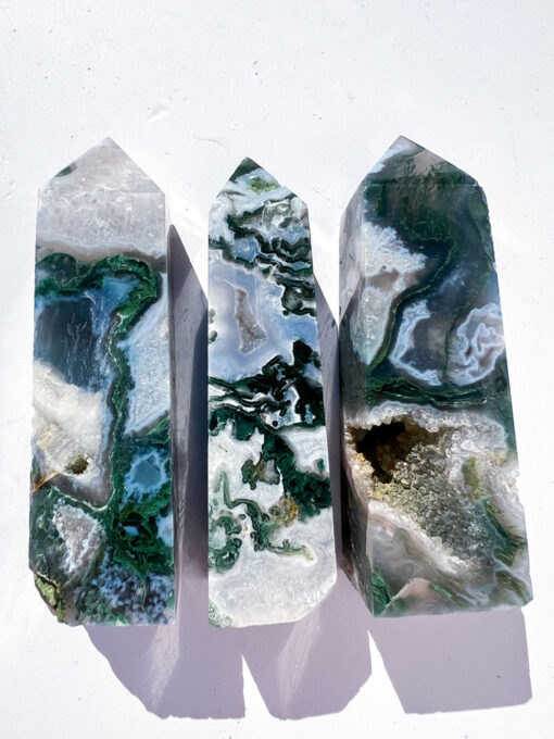 Moss Agate obelisk