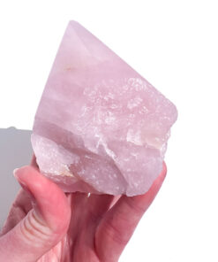 Rose Quartz half polished point