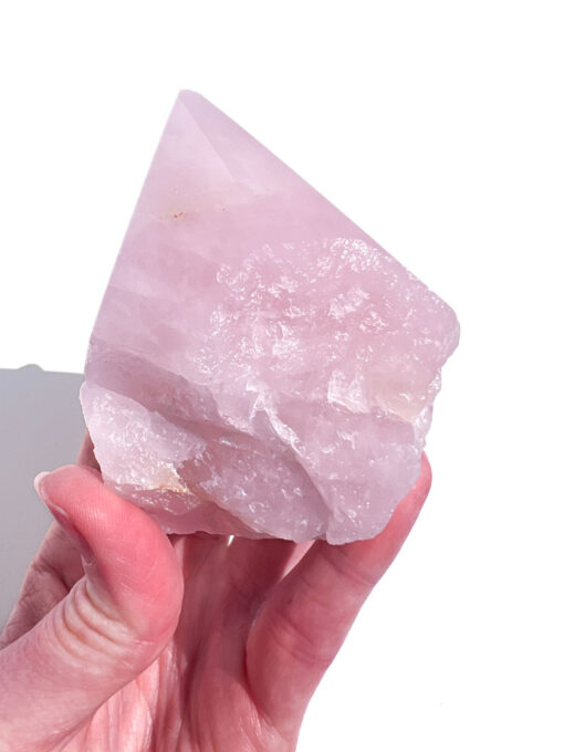 Rose Quartz half polished point