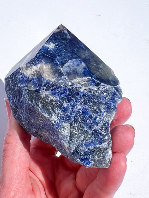 Sodalite half polished point