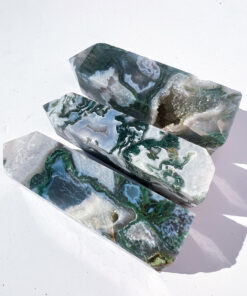 Moss Agate obelisk