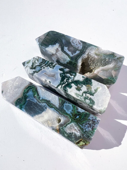 Moss Agate obelisk