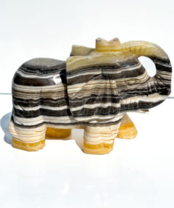 Large Zebra Calcite elephant