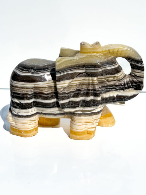 Large Zebra Calcite elephant