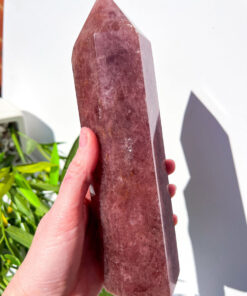 large Strawberry Quartz tower