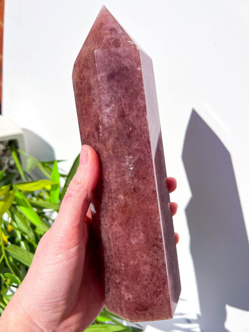 large Strawberry Quartz tower