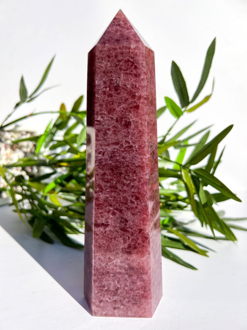 large Strawberry Quartz tower