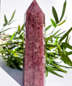 large Strawberry Quartz tower