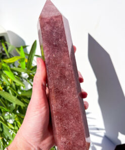 large Strawberry Quartz tower