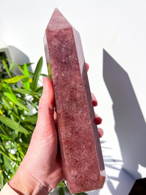 large Strawberry Quartz tower