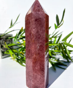 large Strawberry Quartz tower