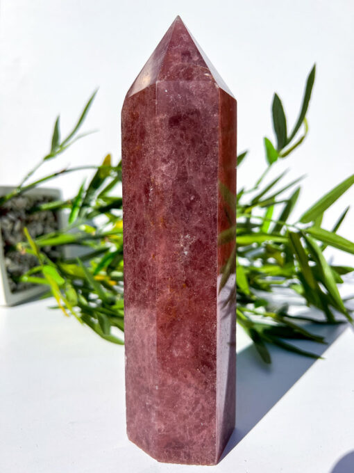 large Strawberry Quartz tower