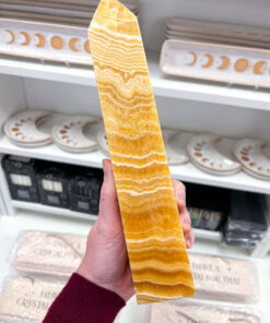 Large Orange Calcite Obelisk