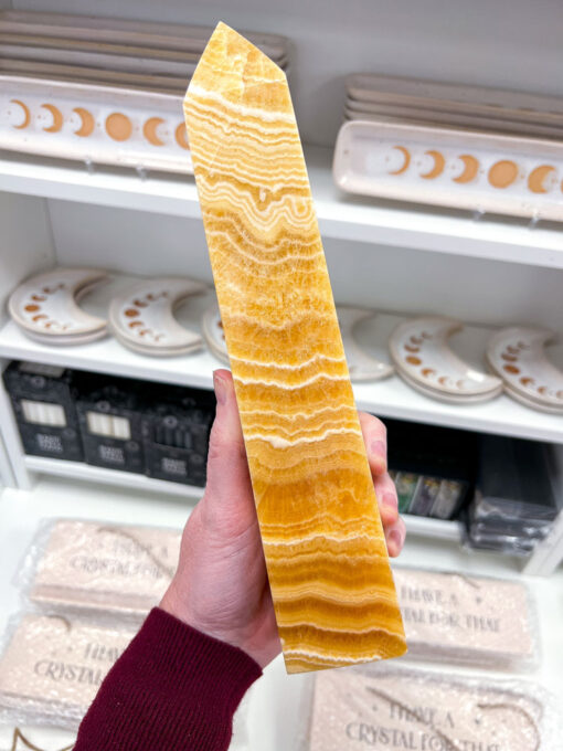 Large Orange Calcite Obelisk