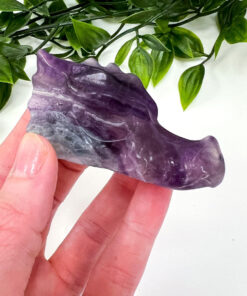 Fluorite dragon head carving