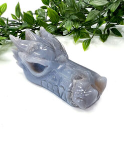 Agate dragon head carving