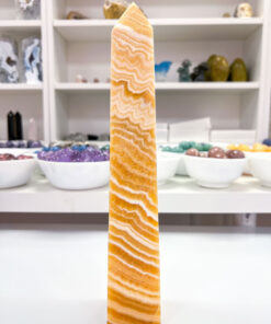 Large Orange Calcite Obelisk