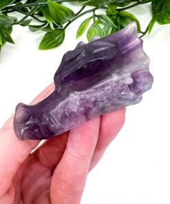 Fluorite dragon head carving