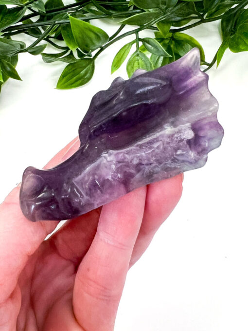 Fluorite dragon head carving