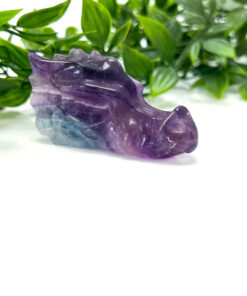 Fluorite dragon head carving