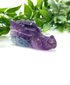 Fluorite dragon head carving