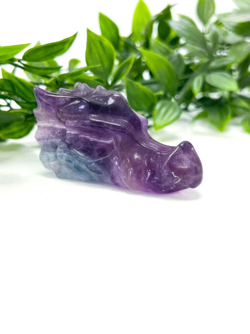 Fluorite dragon head carving