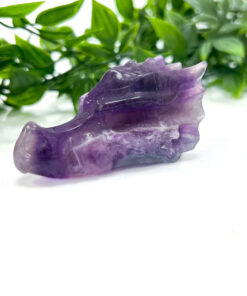 Fluorite dragon head carving