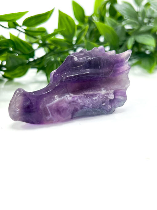 Fluorite dragon head carving