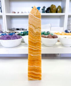 Large Orange Calcite Obelisk