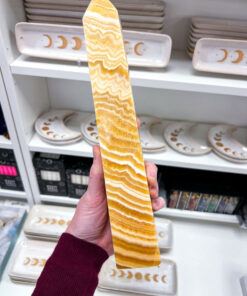 Large Orange Calcite Obelisk