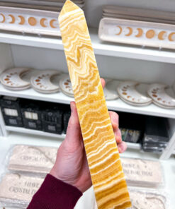 Large Orange Calcite Obelisk