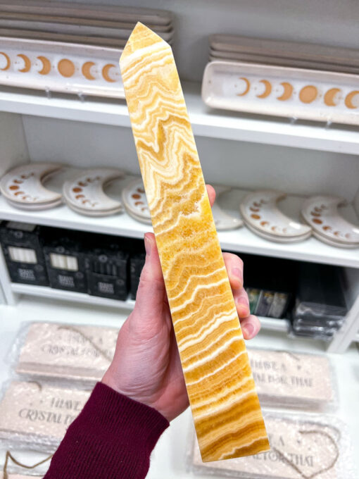 Large Orange Calcite Obelisk