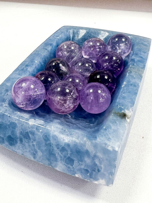 Blue Calcite Rectangular Bowl