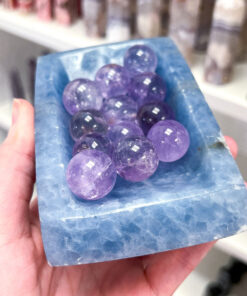 Blue Calcite Rectangular Bowl