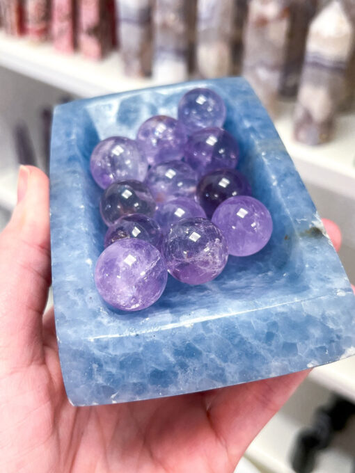 Blue Calcite Rectangular Bowl