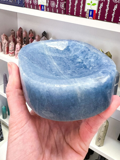 Blue Calcite Oval Bowl