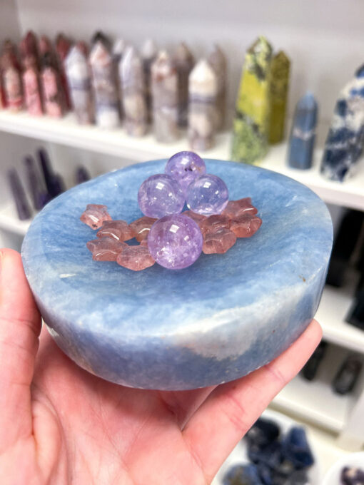 Blue Calcite Round Bowl