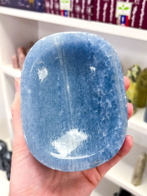 Blue Calcite Oval Bowl