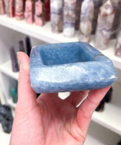 Blue Calcite Rectangular Bowl