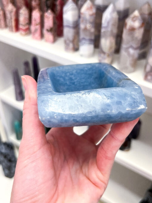 Blue Calcite Rectangular Bowl