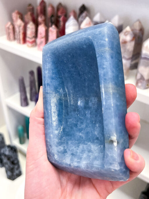 Blue Calcite Rectangular Bowl