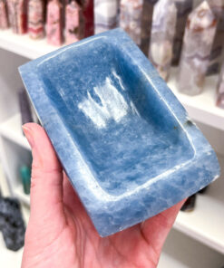 Blue Calcite Rectangular Bowl