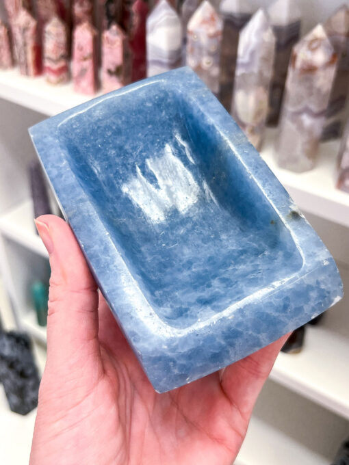 Blue Calcite Rectangular Bowl