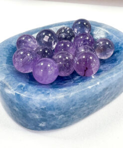 Blue Calcite Oval Bowl