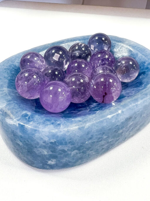 Blue Calcite Oval Bowl