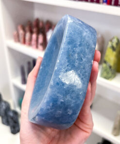 Blue Calcite Oval Bowl